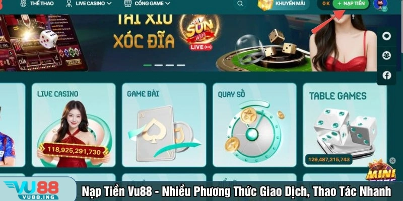 Nạp tiền Vu88