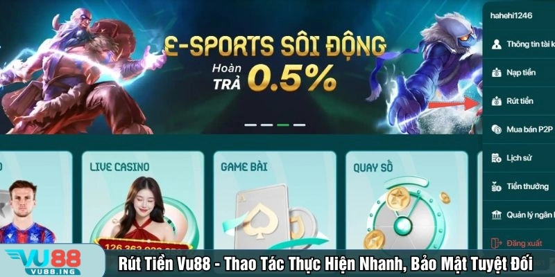 Rút tiền Vu88