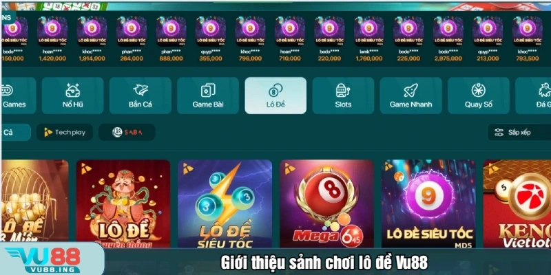 Sảnh lô đề Vu88 mang đến trải nghiệm chơi số hoàn toàn mới